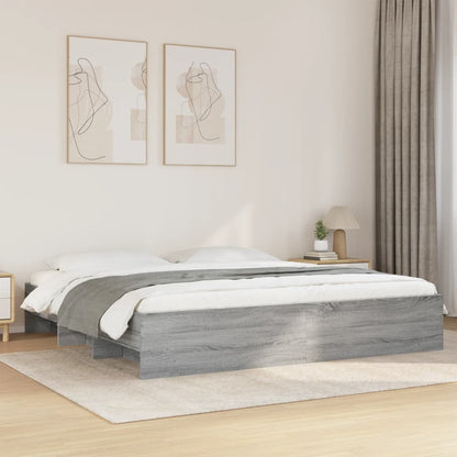 Bedframe bewerkt hout grijs sonoma eikenkleurig 180x200 cm