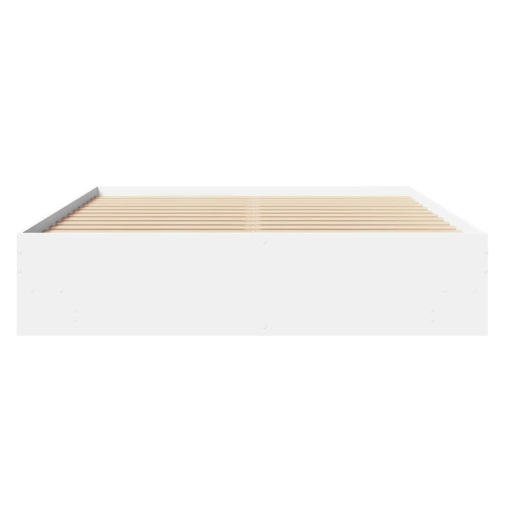Bedframe bewerkt hout wit 160x200 cm
