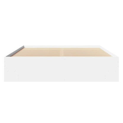 Bedframe bewerkt hout wit 160x200 cm