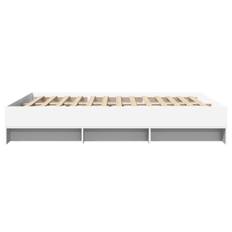 Bedframe bewerkt hout wit 160x200 cm
