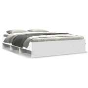 Bed frame without mattress 160x200 cm particle board white