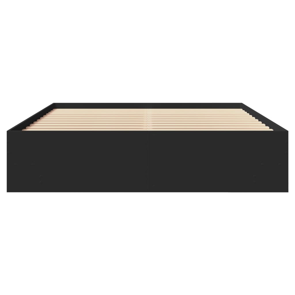 Bedframe bewerkt hout zwart 160x200 cm