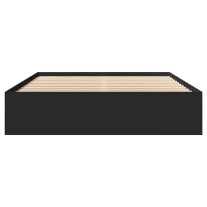 Bedframe bewerkt hout zwart 160x200 cm