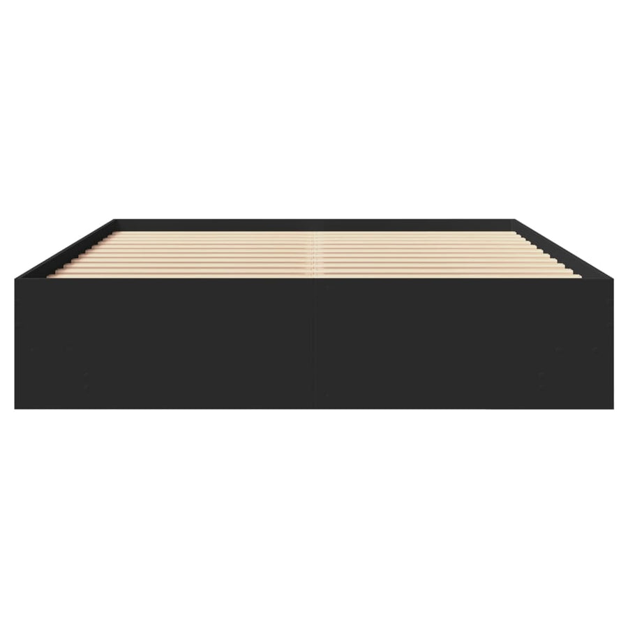 Bedframe bewerkt hout zwart 160x200 cm