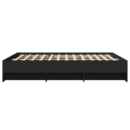 Bedframe bewerkt hout zwart 160x200 cm