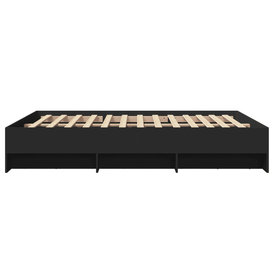Bedframe bewerkt hout zwart 160x200 cm