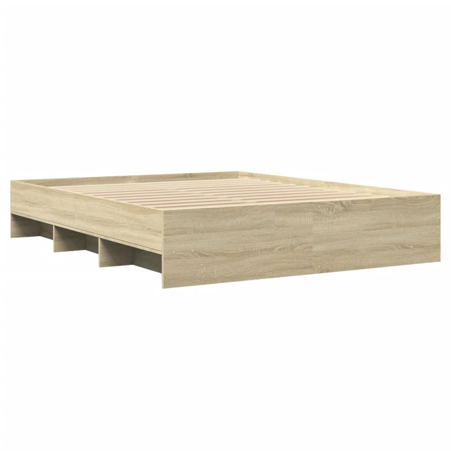 Bedframe bewerkt hout sonoma eikenkleurig 160x200 cm