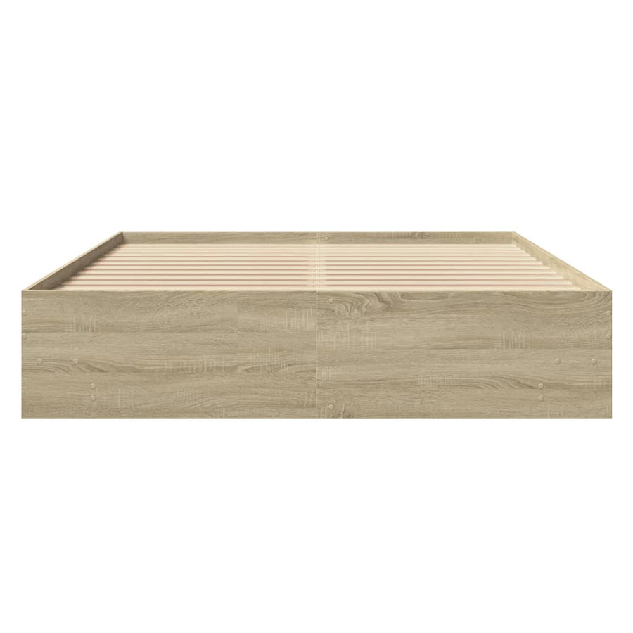 Bedframe bewerkt hout sonoma eikenkleurig 160x200 cm