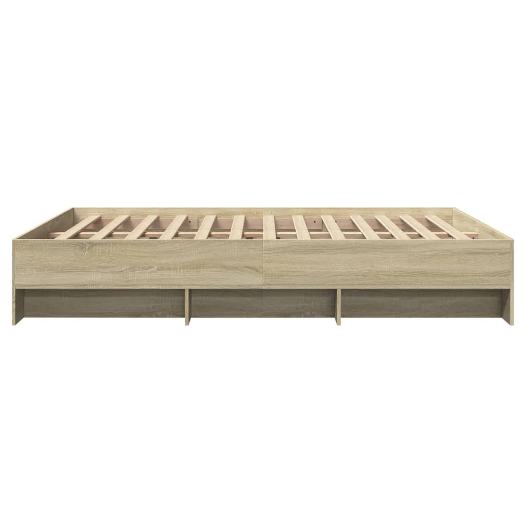 Bedframe bewerkt hout sonoma eikenkleurig 160x200 cm