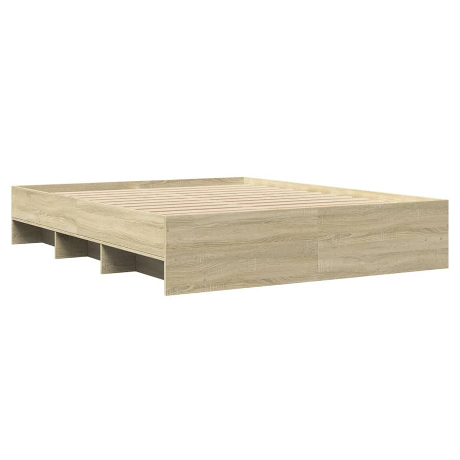 Bedframe bewerkt hout sonoma eikenkleurig 160x200 cm