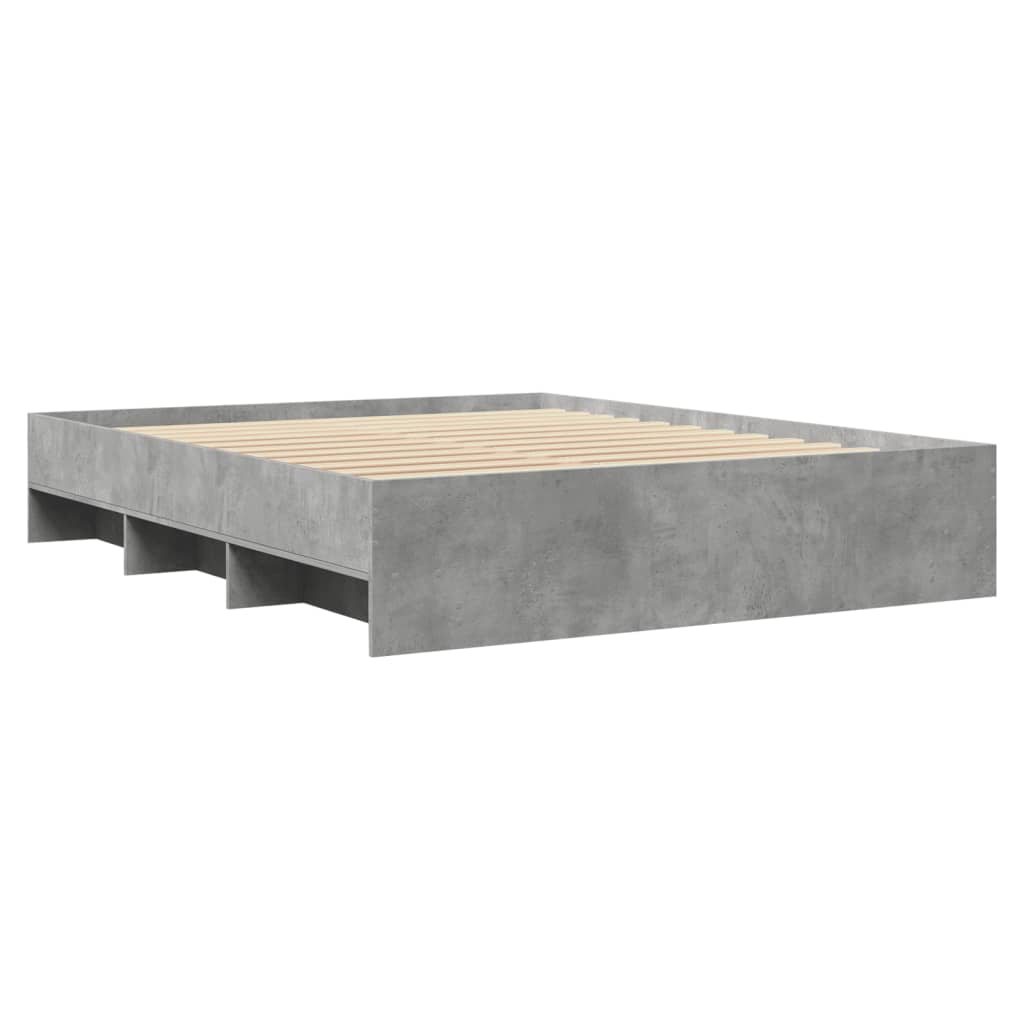 Bedframe bewerkt hout betongrijs 160x200 cm
