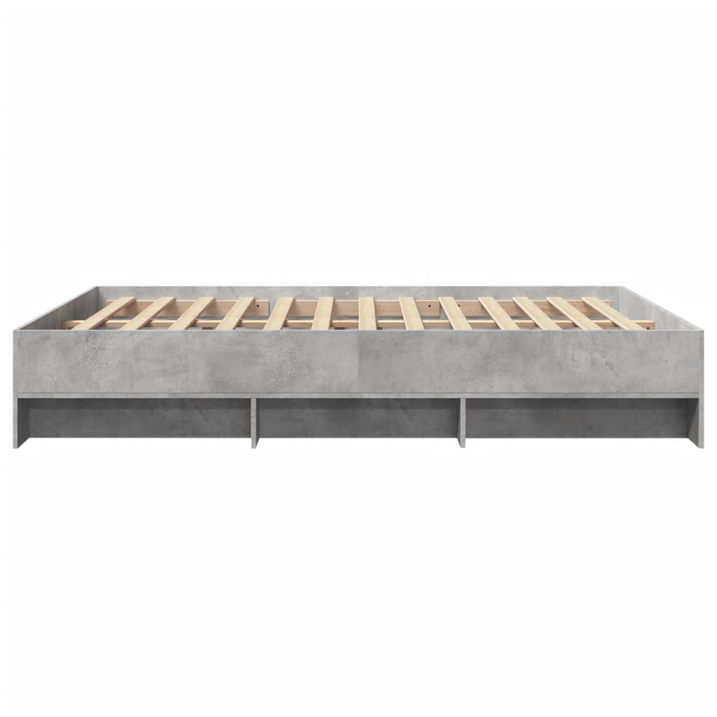 Bedframe bewerkt hout betongrijs 160x200 cm