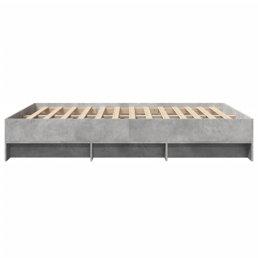 Bedframe bewerkt hout betongrijs 160x200 cm