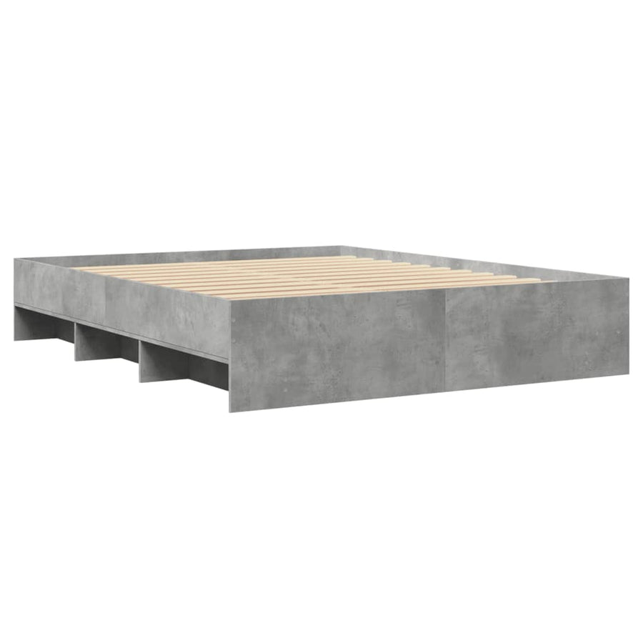 Bedframe bewerkt hout betongrijs 160x200 cm