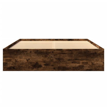 Bedframe bewerkt hout gerookt eikenkleurig 160x200 cm