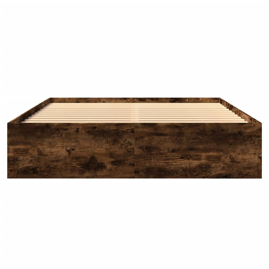 Bedframe bewerkt hout gerookt eikenkleurig 160x200 cm