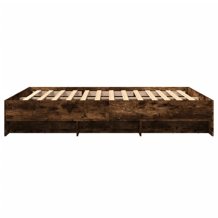 Bedframe bewerkt hout gerookt eikenkleurig 160x200 cm
