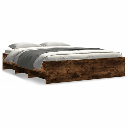 Bedframe bewerkt hout gerookt eikenkleurig 160x200 cm