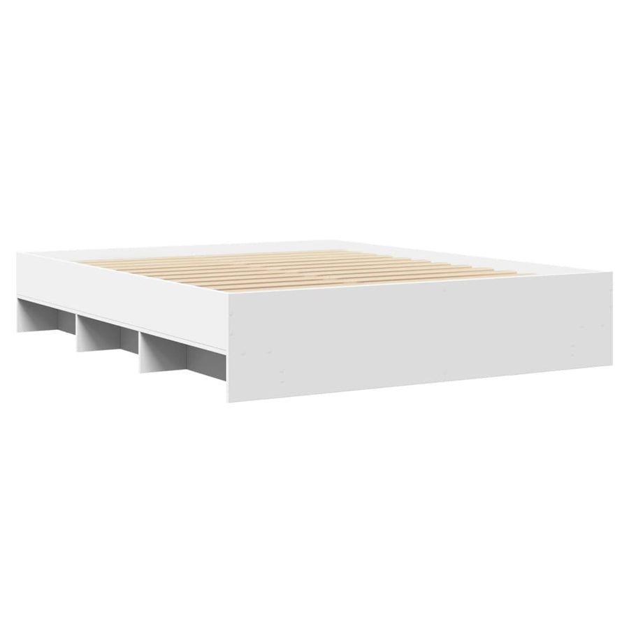 Bedframe bewerkt hout wit 150x200 cm