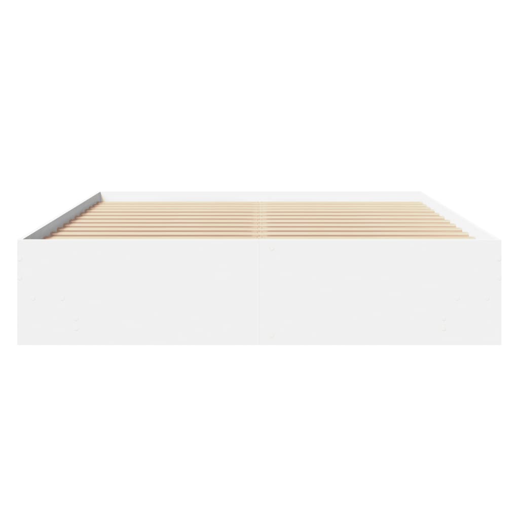 Bedframe bewerkt hout wit 150x200 cm