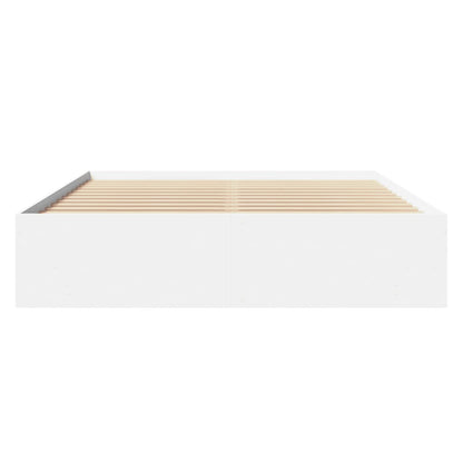 Bedframe bewerkt hout wit 150x200 cm