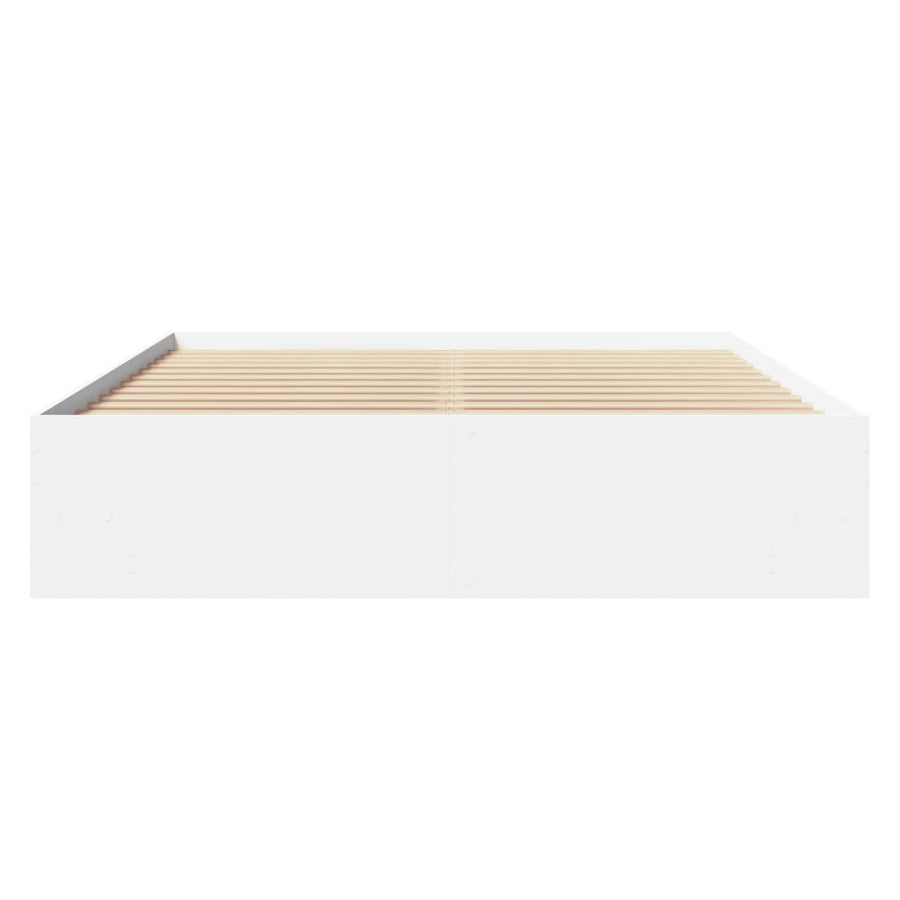 Bedframe bewerkt hout wit 150x200 cm