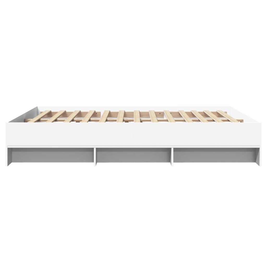 Bedframe bewerkt hout wit 150x200 cm