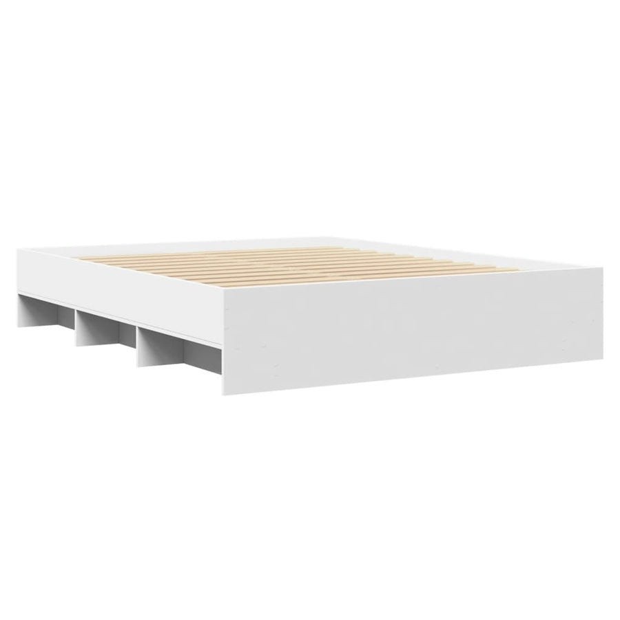 Bedframe bewerkt hout wit 150x200 cm