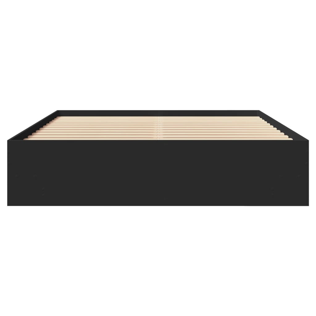 Bedframe bewerkt hout zwart 150x200 cm