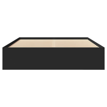 Bedframe bewerkt hout zwart 150x200 cm