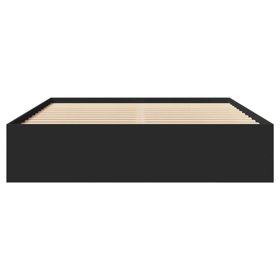 Bedframe bewerkt hout zwart 150x200 cm