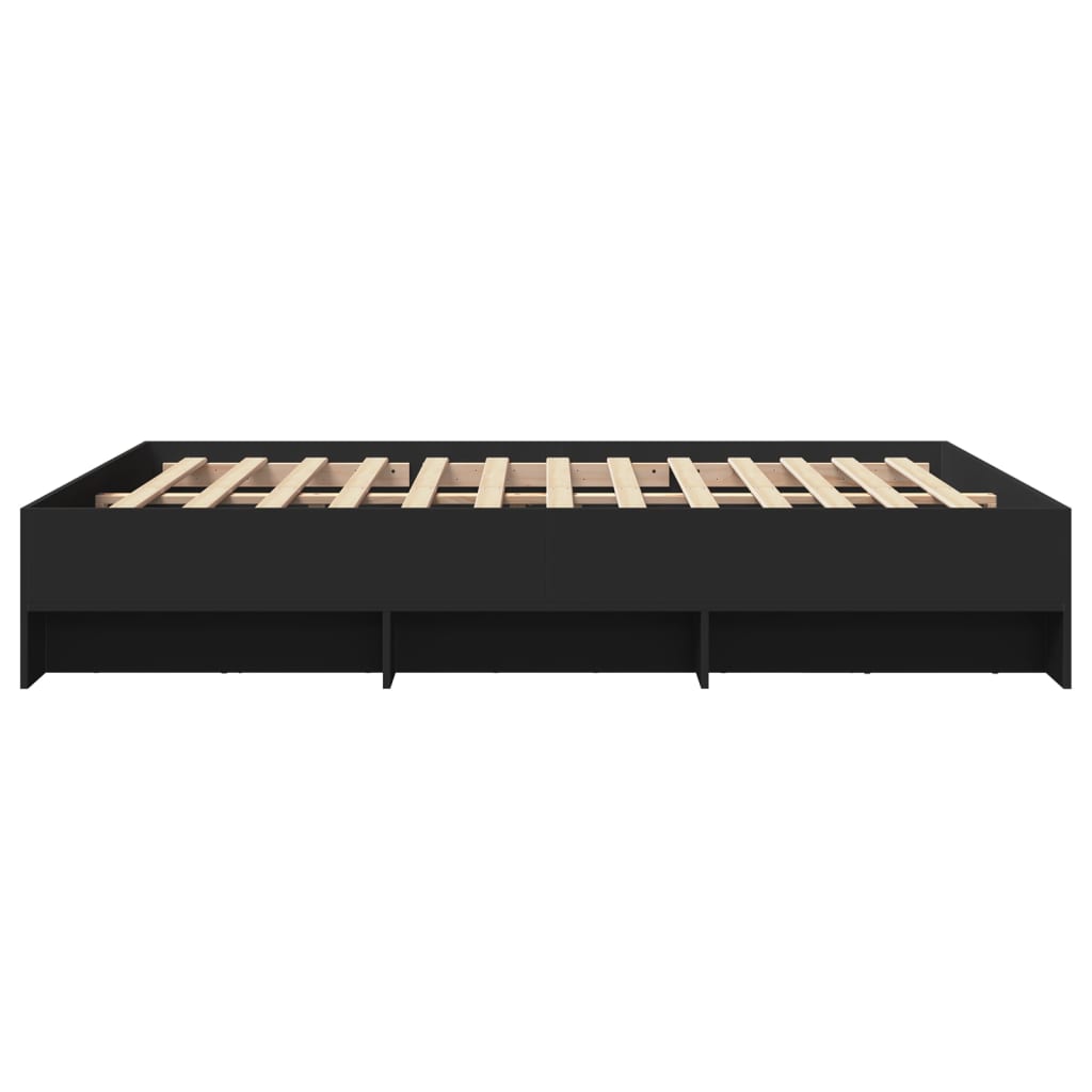Bedframe bewerkt hout zwart 150x200 cm