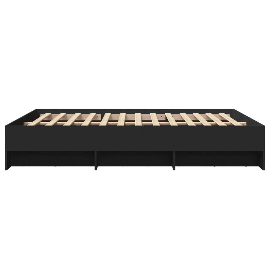 Bedframe bewerkt hout zwart 150x200 cm