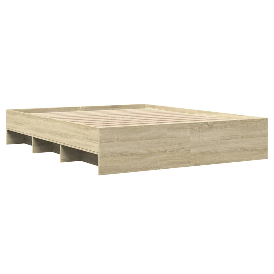 Bedframe bewerkt hout sonoma eikenkleurig 150x200 cm