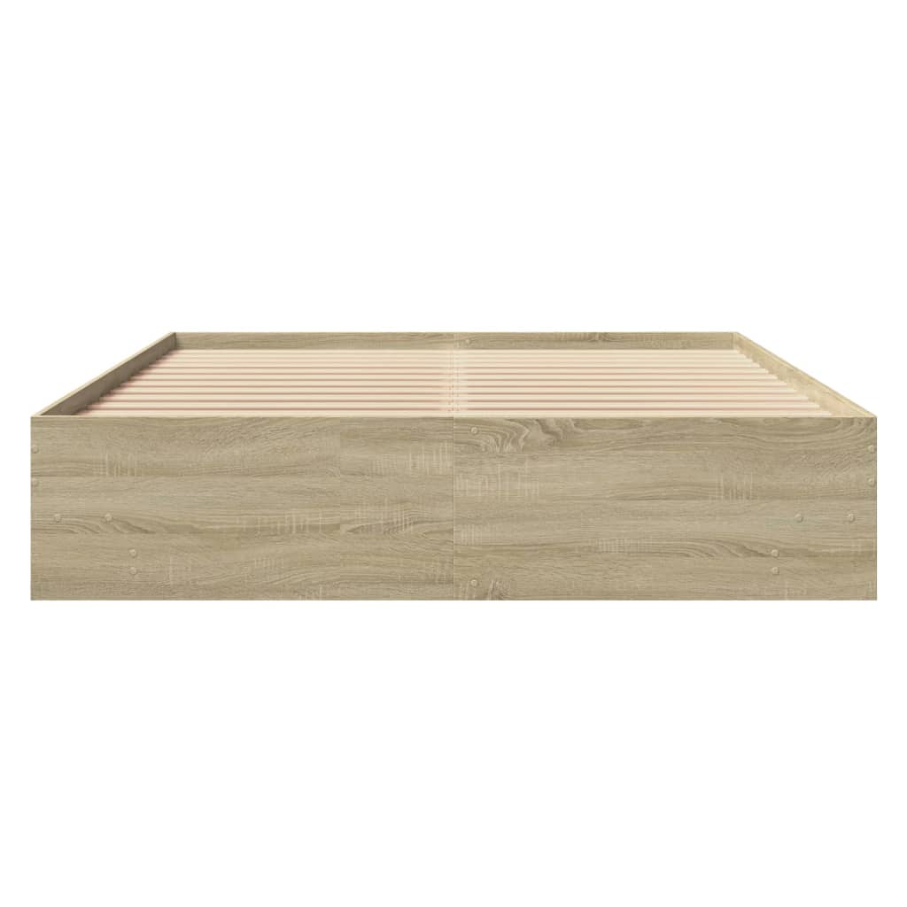 Bedframe bewerkt hout sonoma eikenkleurig 150x200 cm