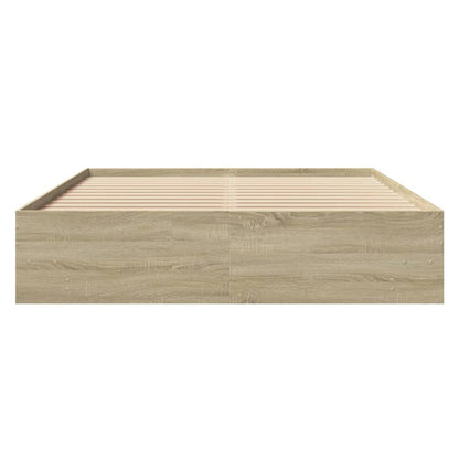 Bedframe bewerkt hout sonoma eikenkleurig 150x200 cm