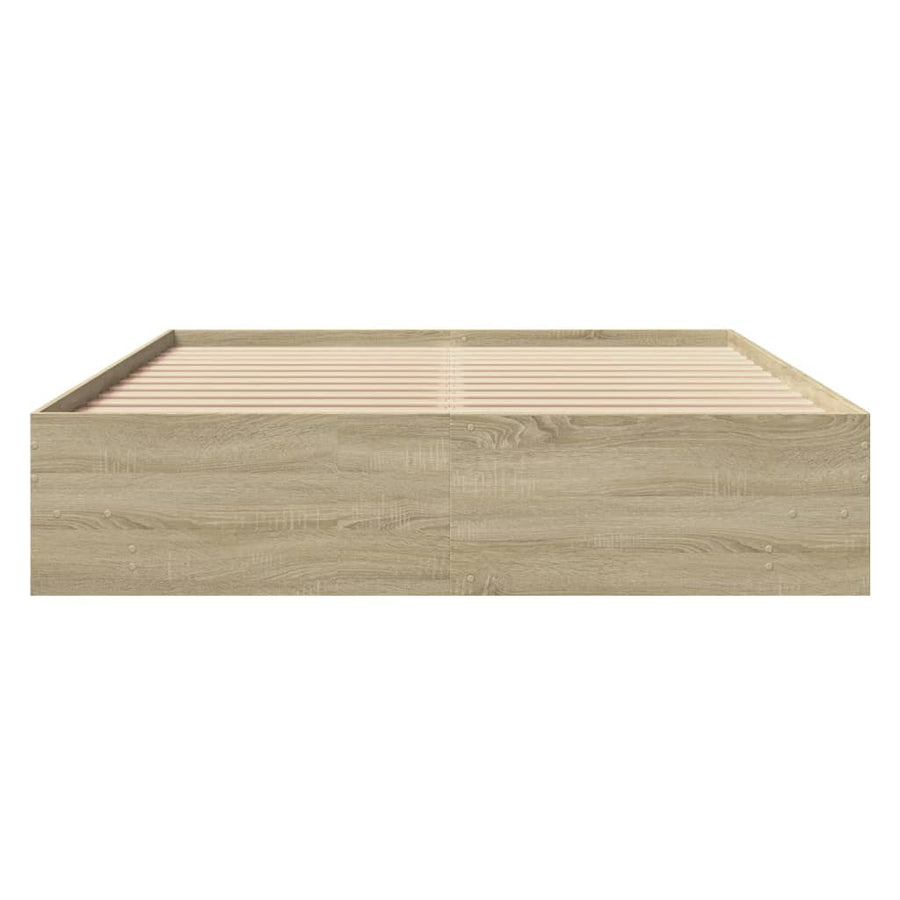 Bedframe bewerkt hout sonoma eikenkleurig 150x200 cm