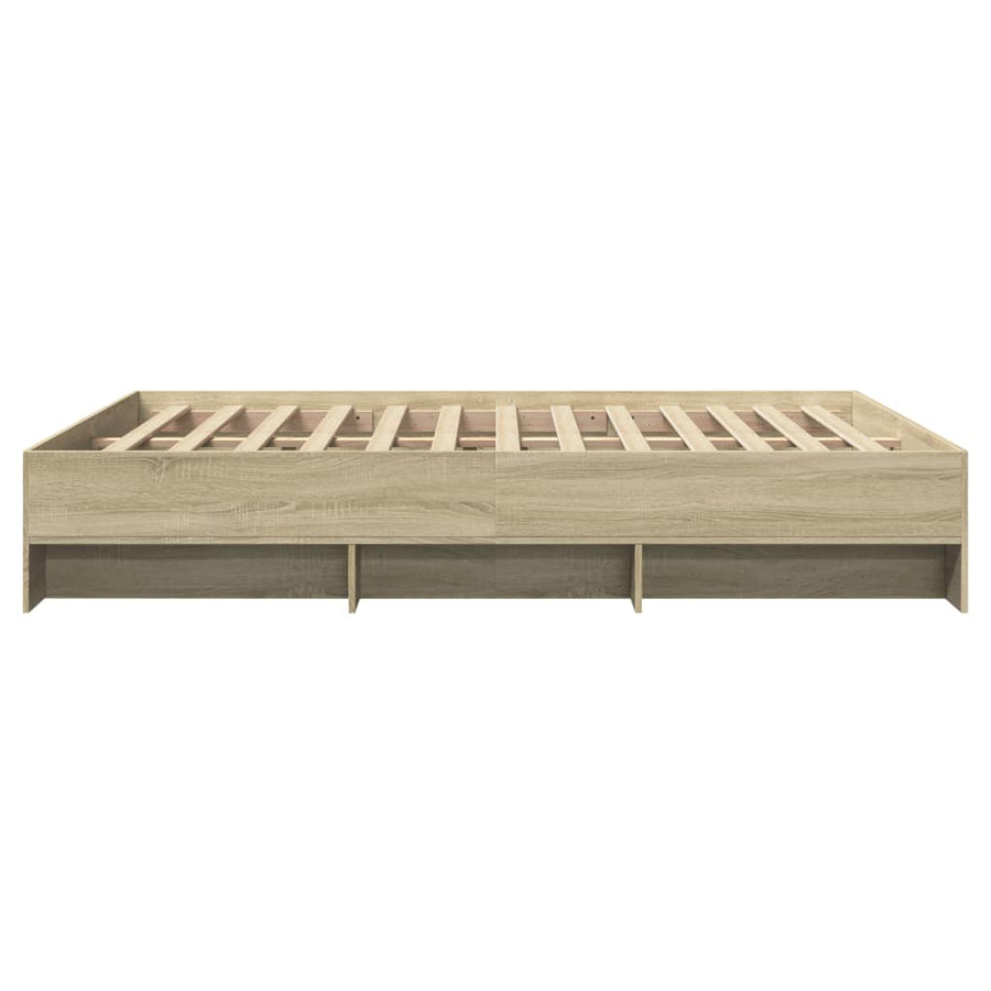 Bedframe bewerkt hout sonoma eikenkleurig 150x200 cm