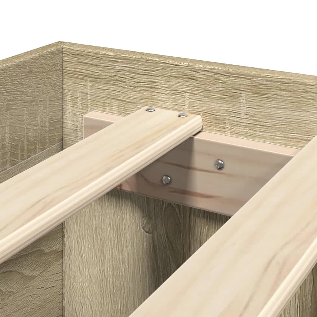 Bedframe bewerkt hout sonoma eikenkleurig 150x200 cm