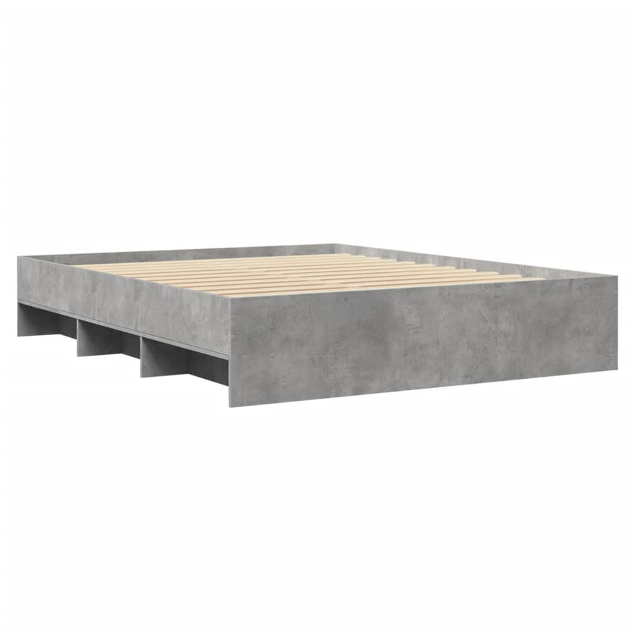 Bedframe bewerkt hout betongrijs 150x200 cm