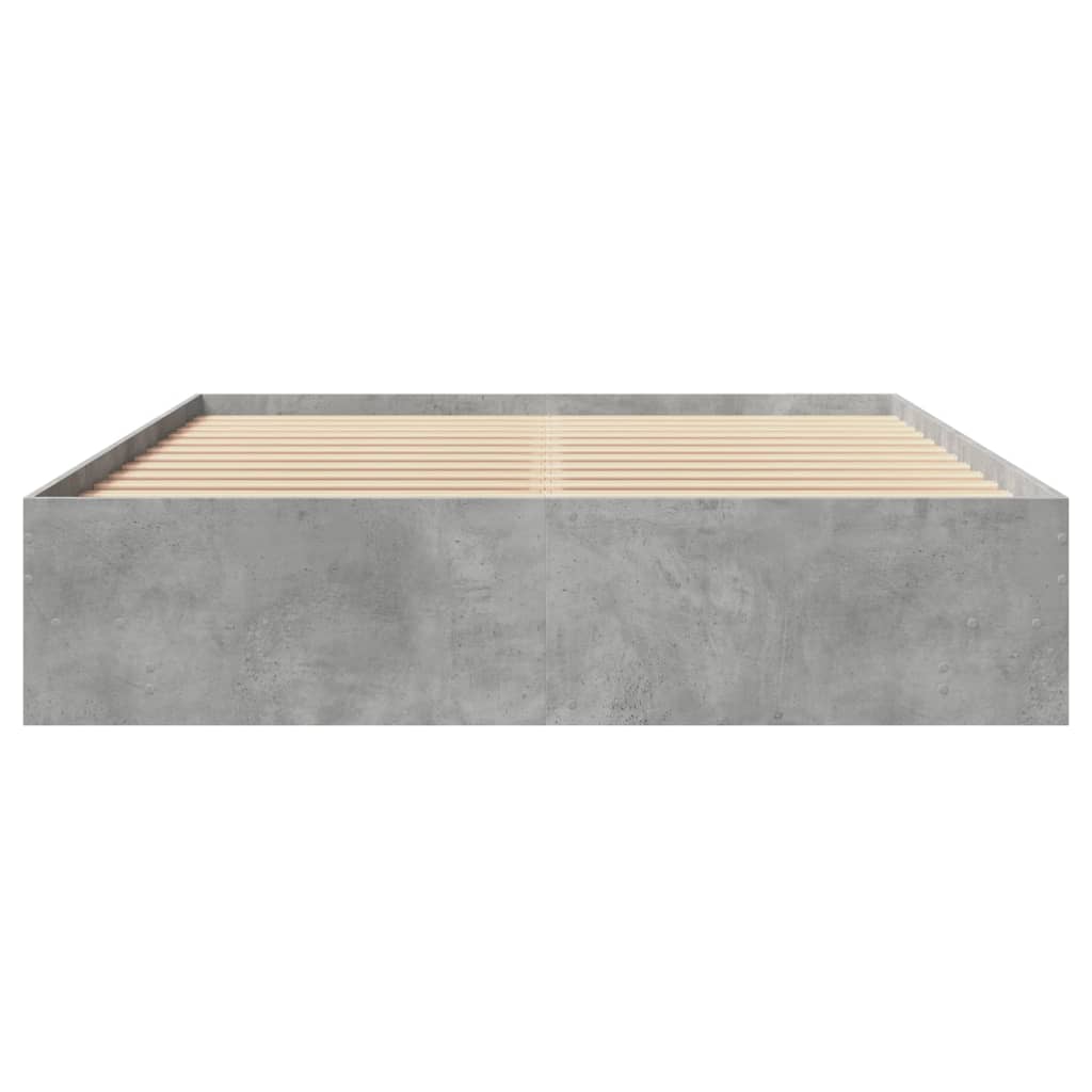 Bedframe bewerkt hout betongrijs 150x200 cm