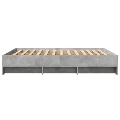Bedframe bewerkt hout betongrijs 150x200 cm