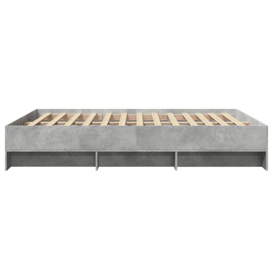 Bedframe bewerkt hout betongrijs 150x200 cm