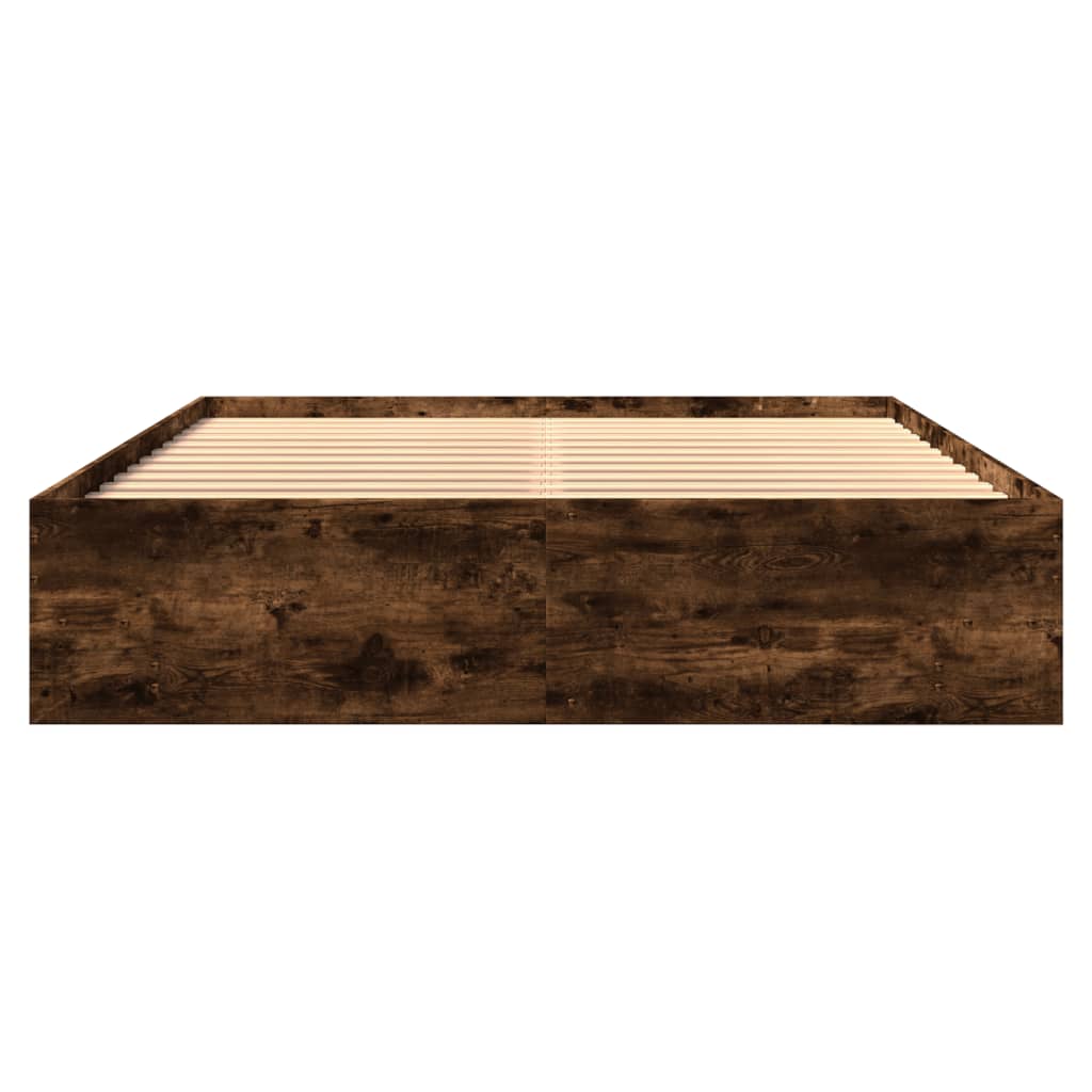 Bedframe bewerkt hout gerookt eikenkleurig 150x200 cm