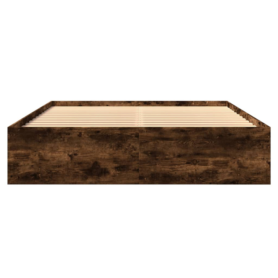 Bedframe bewerkt hout gerookt eikenkleurig 150x200 cm