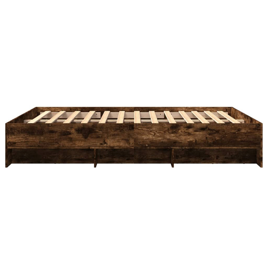 Bedframe bewerkt hout gerookt eikenkleurig 150x200 cm