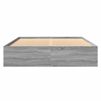 Bedframe bewerkt hout grijs sonoma eikenkleurig 150x200 cm
