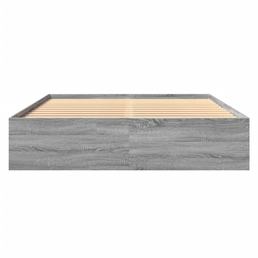 Bedframe bewerkt hout grijs sonoma eikenkleurig 150x200 cm