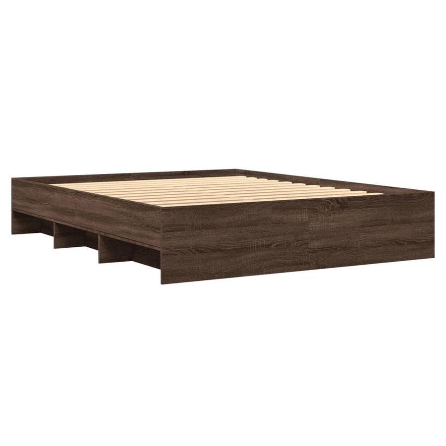 Bedframe bewerkt hout bruin eikenkleur 150x200 cm