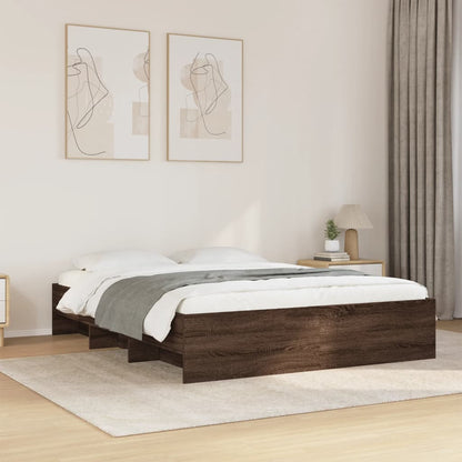 Bedframe bewerkt hout bruin eikenkleur 150x200 cm